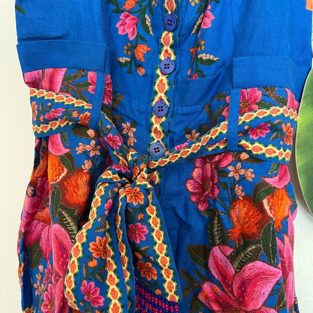 NWT Farm Rio Floral Blue Romper - Picture 7 of 8